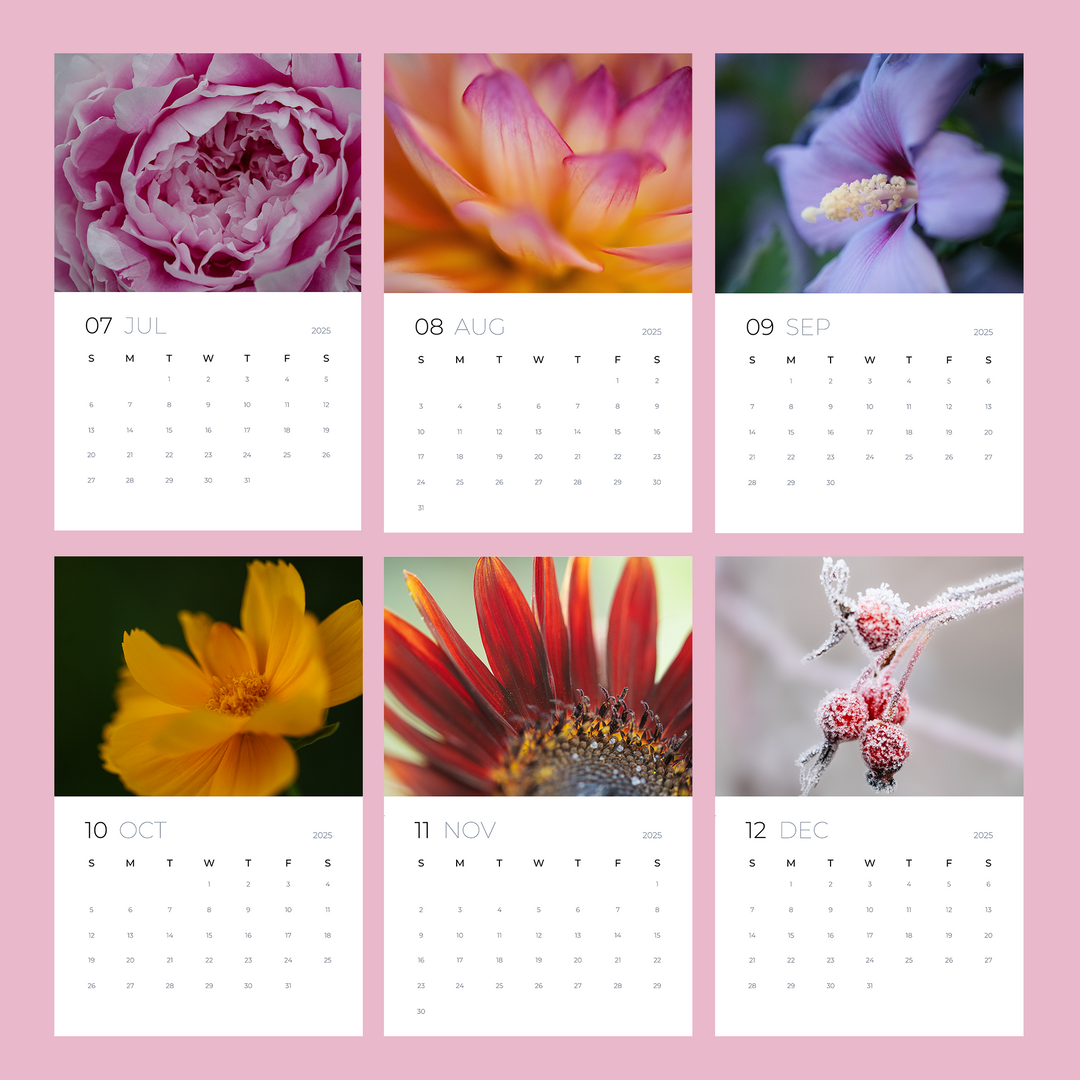 2025 Floral Wall Calendar