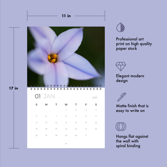 2025 Floral Wall Calendar